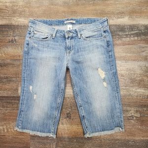 LUCKY Brand Knee Length Bermuda Shorts Distressed Size 8